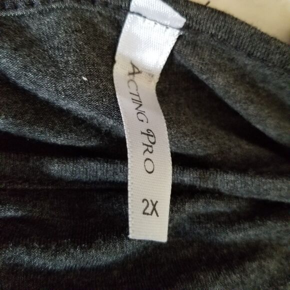 Women's Gray Boho Top Plus Size 2X Bell Sleeve Stretch Whimsygoth - Picture 8 of 10